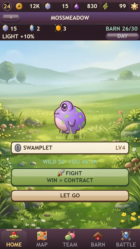 A wild Swamplet: win the fight, then offer a contract