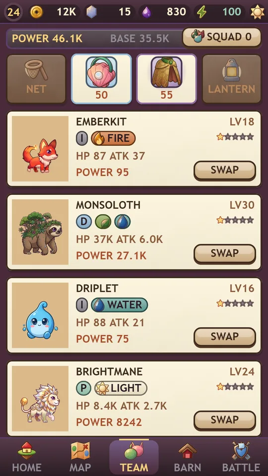 Your squad and its gear